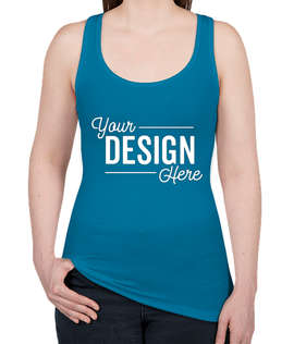 Next Level Women's Slim Fit Jersey Racerback Tank - Color: Turquoise