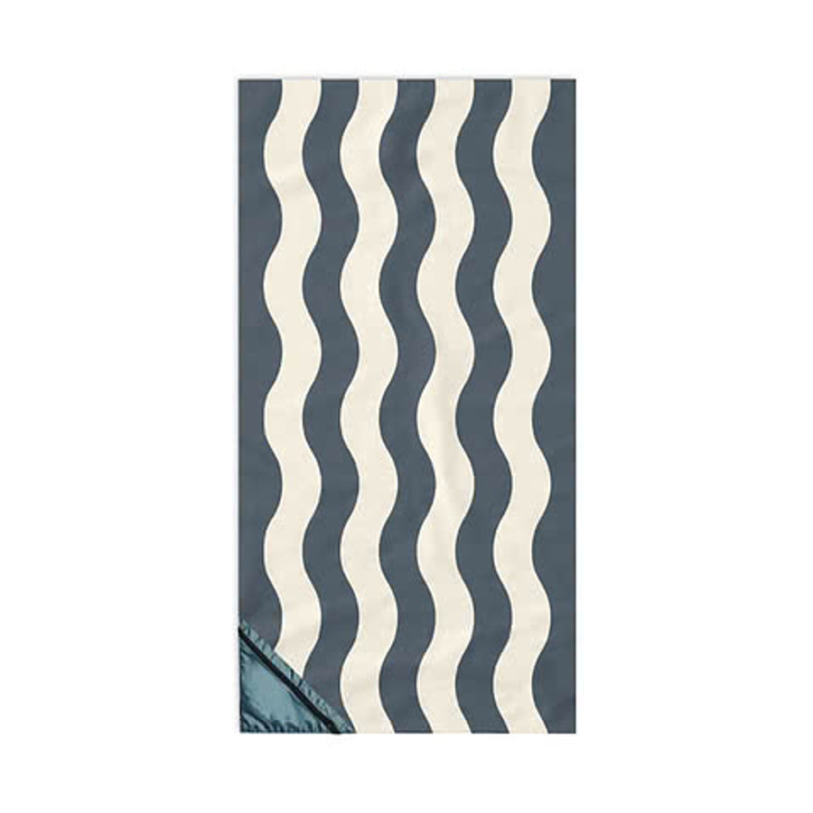 Slowtide Stripe Pocket Beach Towel in Grey