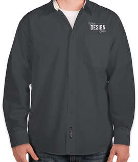 Port Authority Long Sleeve Easy Care Shirt - Color: Steel Grey / Light Stone