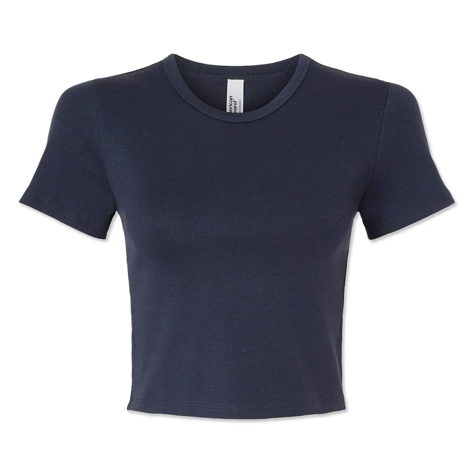 American Apparel Women's Baby Rib Heavyweight Cotton Cropped T-shirt
