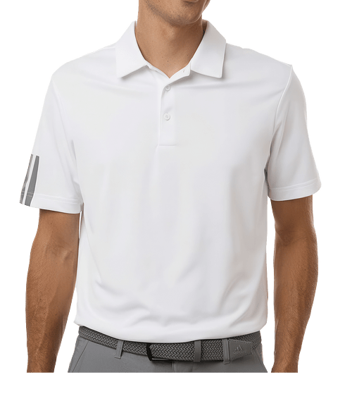 Adidas 3-Stripes Climacool Recycled Performance Polo - Embroidered in White