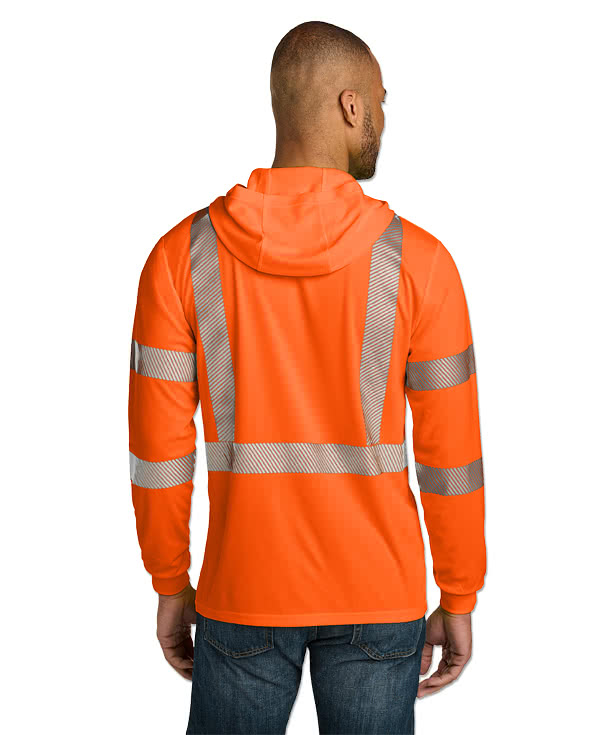 CornerStone Class 3 Segmented Tape Hooded Long Sleeve Safety T-shirt