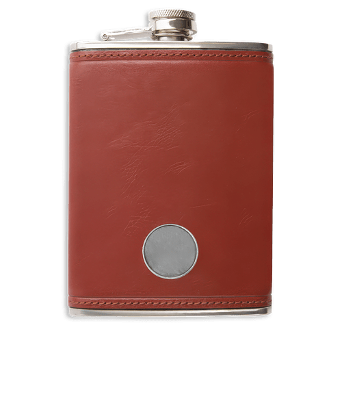 Ahead Leather Flask in Brown