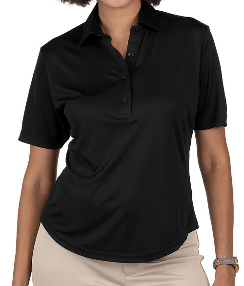 Blue Generation Women's BLU-X-DRI Bonded Dress Collar Performance Polo - Printed in Black