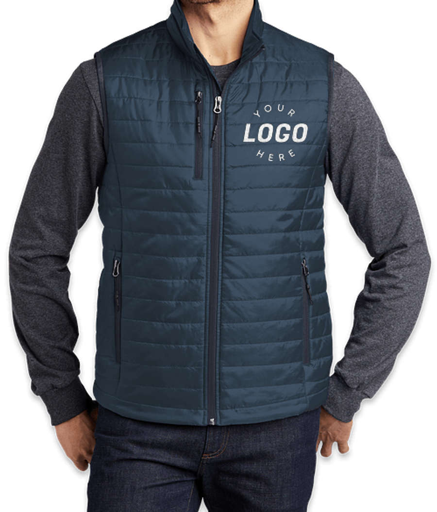 Port Authority Packable Puffy Insulated Vest - Embroidered in Regatta Blue / River Blue Navy
