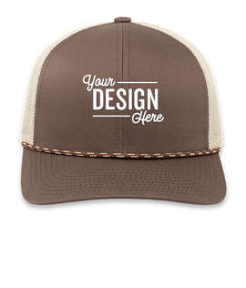Pacific Headwear Braid Snapback Trucker Hat - Color: Brown / Khaki / Brown