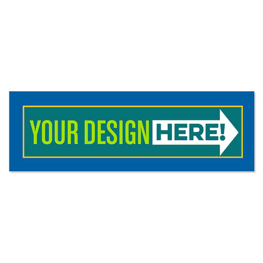11.5 in. x 3.75 in. Rectangular Bumper Sticker in Black