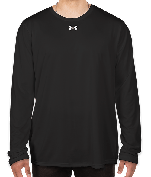 Under Armour Team Tech Recycled Long Sleeve Performance Shirt in Black / White