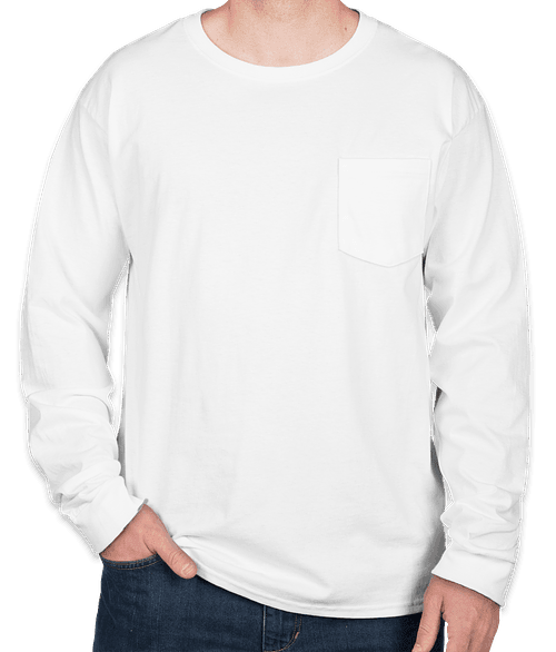k*i様 plllllleeeasse long sleeve pocket t Design Custom Printed - Port & Company Pigment Dyed Long