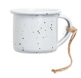 Mini Campfire Mug Ornament - Color: White