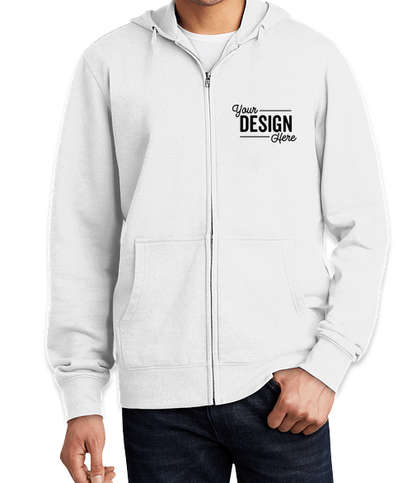 District V.I.T. Zip Hoodie - Embroidered - White