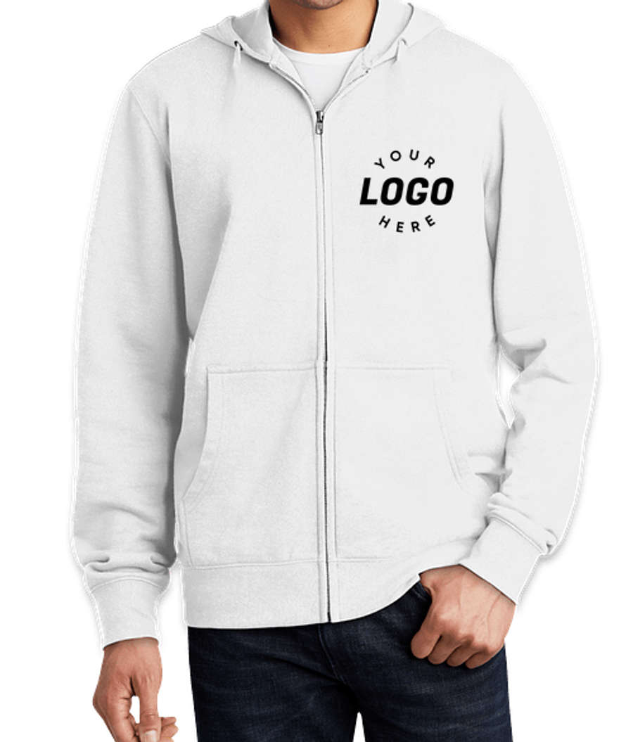 District V.I.T. Zip Hoodie in White