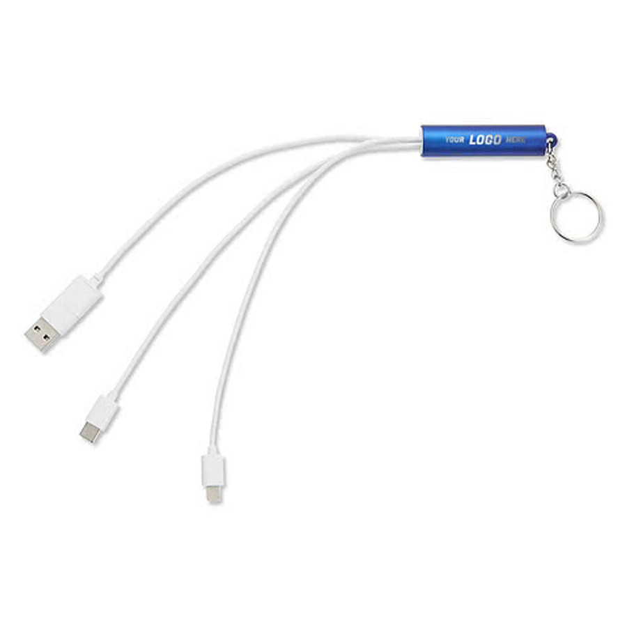 Laser Engraved Route Light Up Logo 5-in-1 Charging Cable in Black
