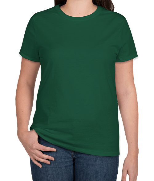 Hanes Women's Perfect-T Crewneck T-shirt in Deep Forest