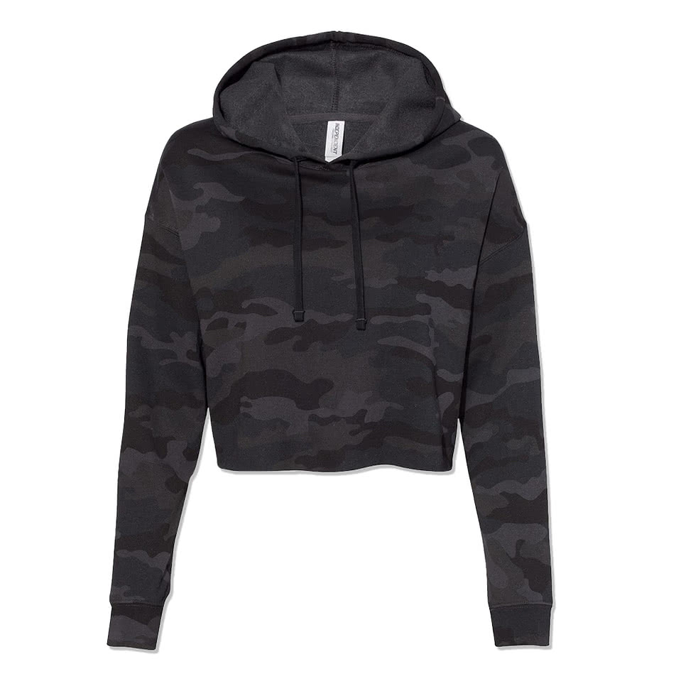 Independent Trading Women's Camo Cropped Hoodie