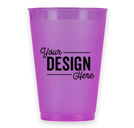 12 oz. Frosted Plastic Stadium Cup - Color: Purple