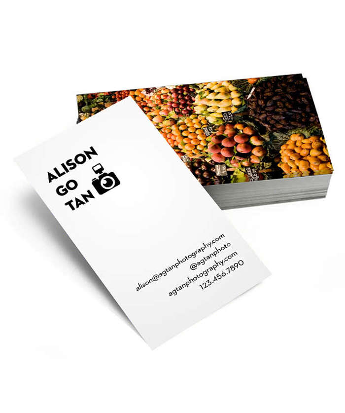 Full Color 3.5" x 2" Vertical Business Cards