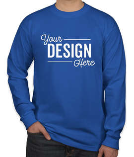 Bayside USA-Made 100% Cotton Long Sleeve T-shirt - Color: Royal