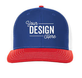 Richardson Twill Back Snapback Hat - Color: Royal / White / Red