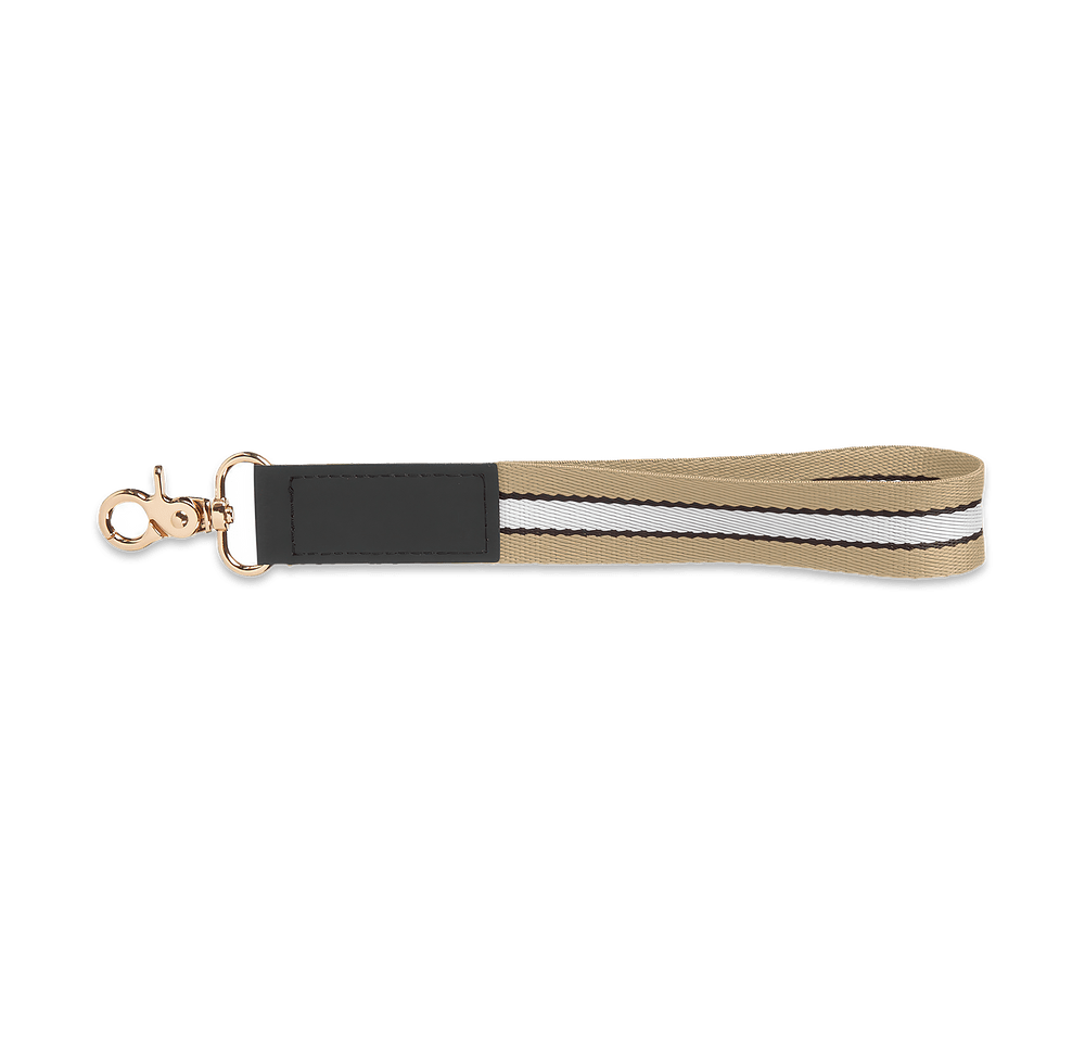 Debossed Stripe Wrist Strap Keychain-default