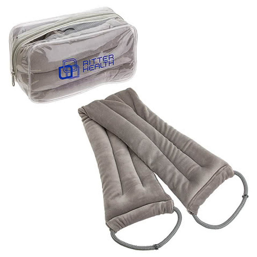 BeWell Flaxseed Heat Therapy Neck/Shoulder Pad with Hand Loops in Gray