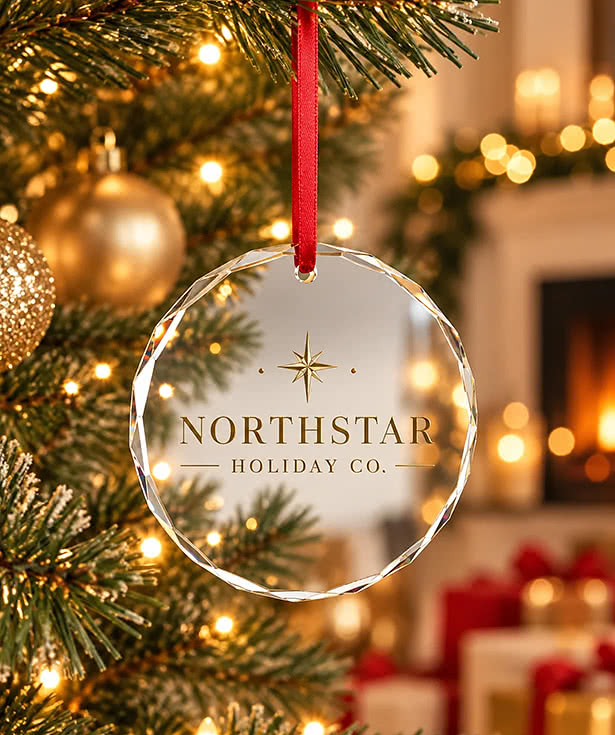3" Mirrored Glass Circle Ornament
