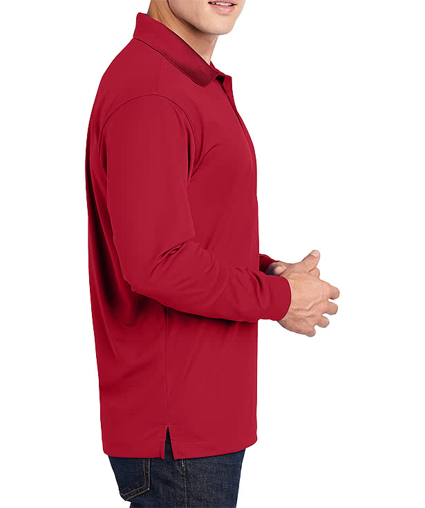 Sport-Tek Sport-Wick Micro Pique Long Sleeve Performance Polo - Printed