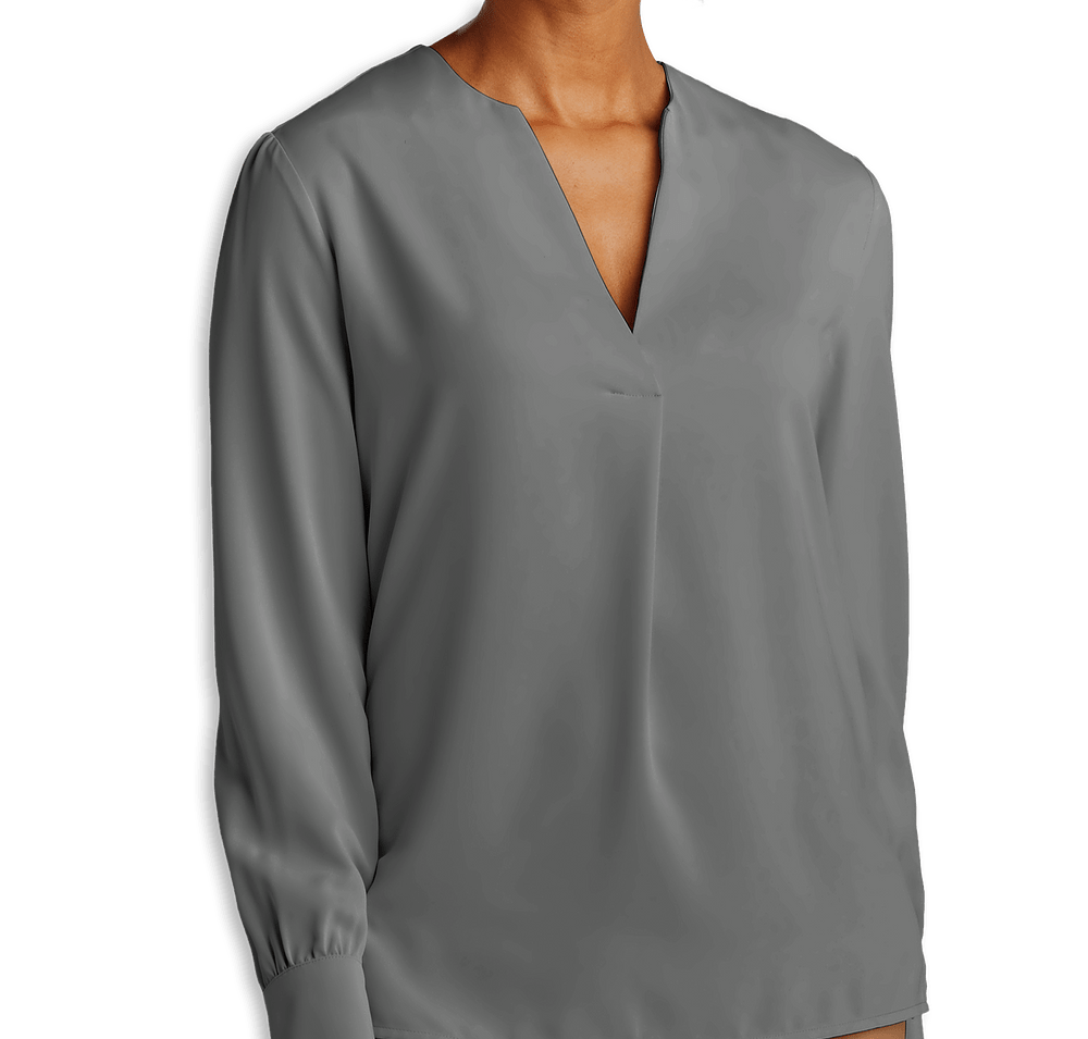 Brooks Brothers Women’s Open-Neck Satin Blouse-default