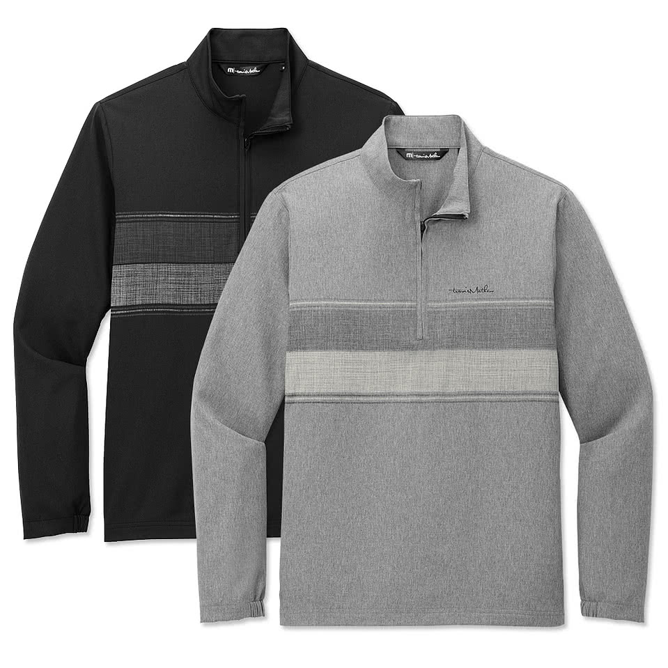 TravisMathew Balboa Chest Stripe Quarter Zip Pullover