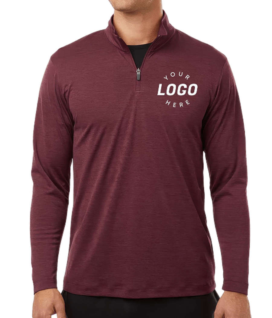 AllPro Pro-Lock Performance Melange Quarter Zip Performance Shirt in Maroon Melange