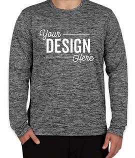 Sport-Tek Electric Heather Long Sleeve Performance Shirt - Color: Black Electric