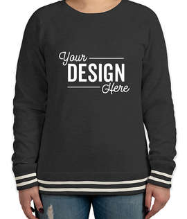 J. America Women's Varsity Crewneck Sweatshirt - Color: Black