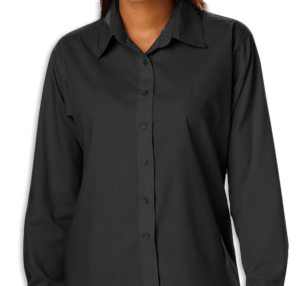 Blue Generation Women's Value Long Sleeve Poplin Dress Shirt - Embroidered-default