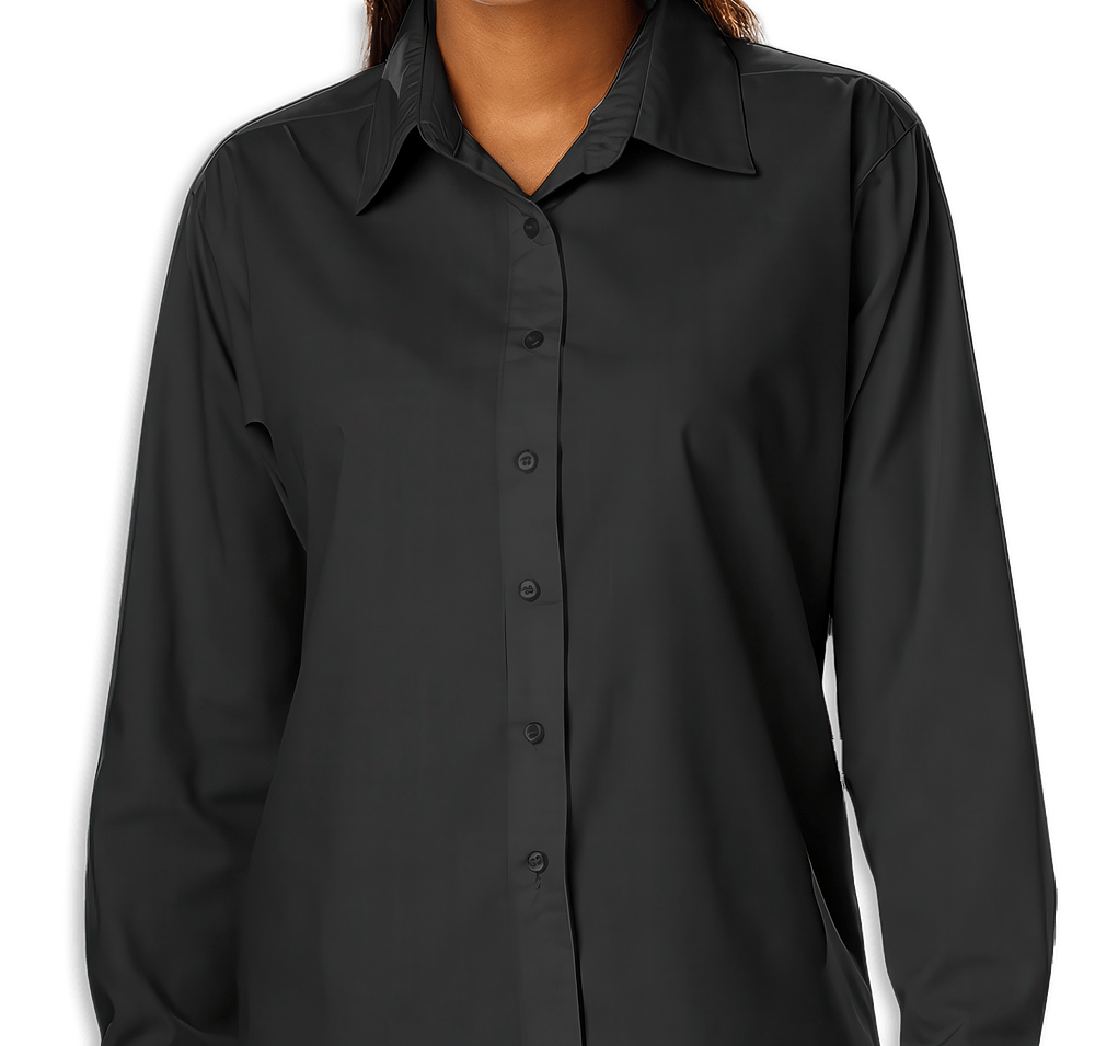 Blue Generation Women's Value Long Sleeve Poplin Dress Shirt - Printed-default