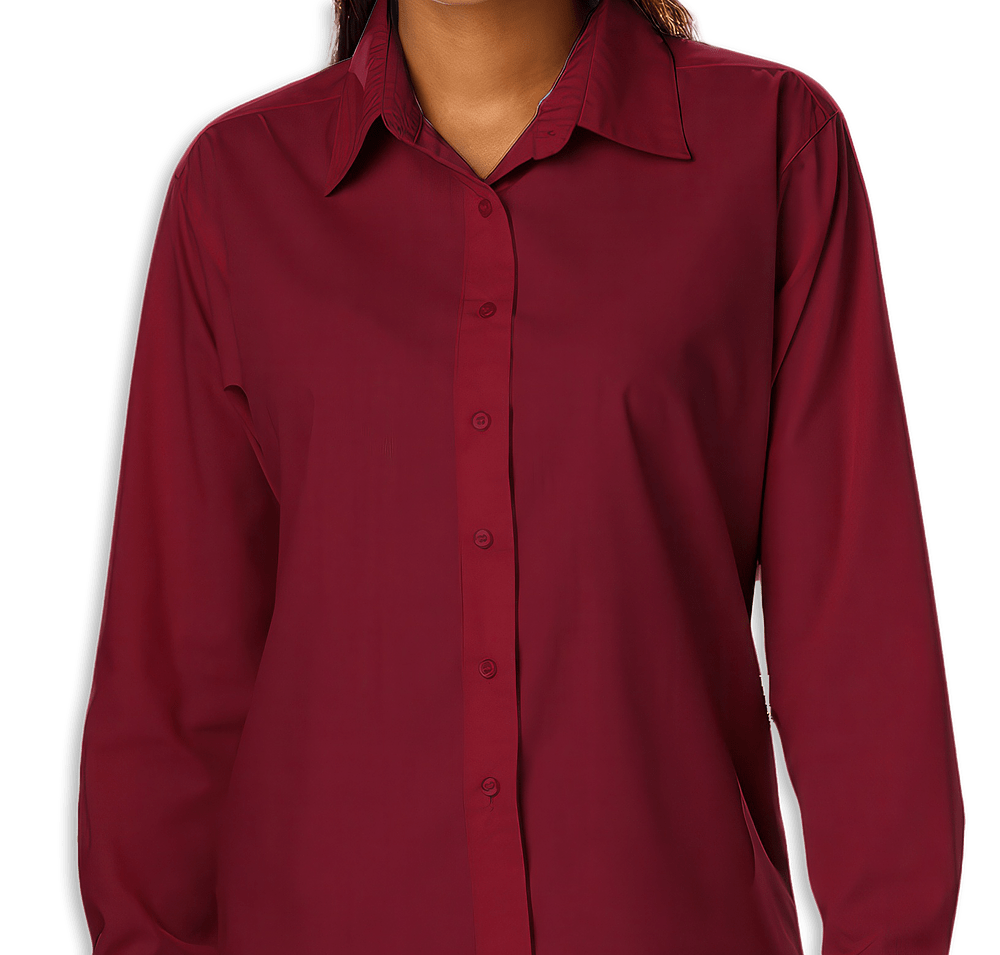Blue Generation Women's Value Long Sleeve Poplin Dress Shirt - Printed-default