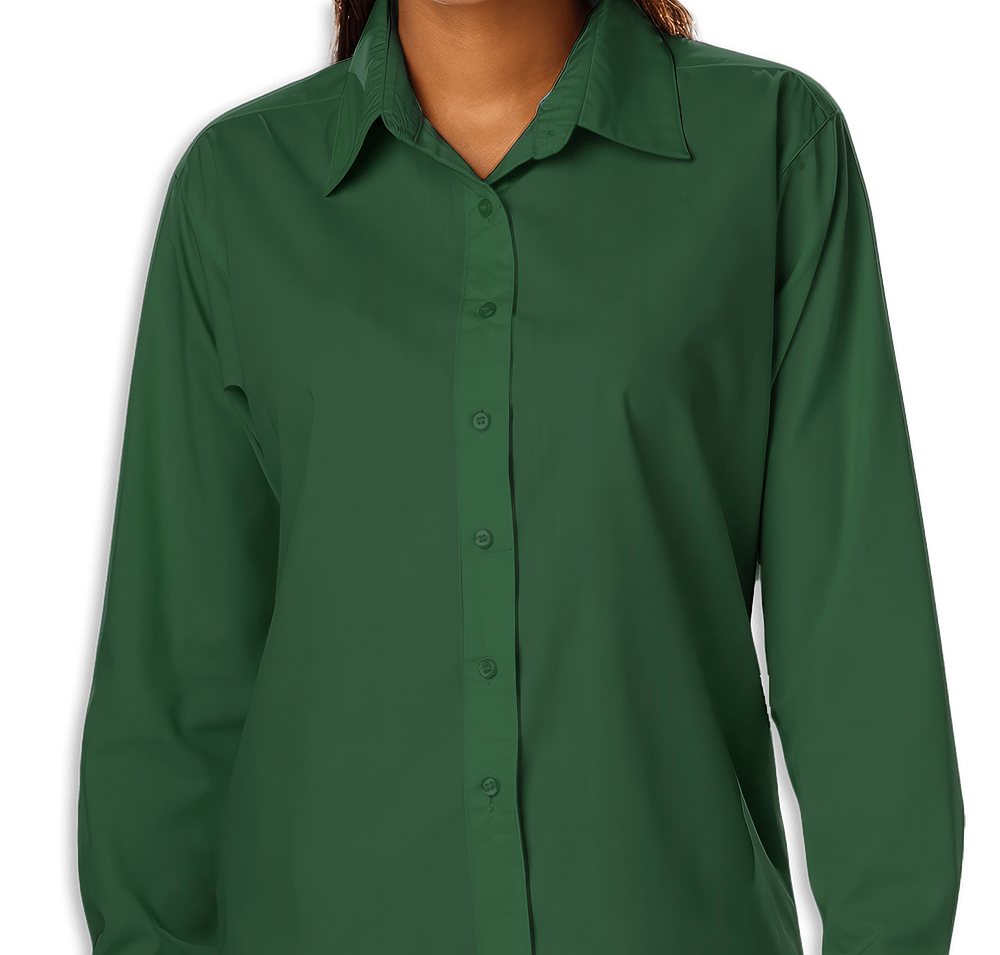 Blue Generation Women's Value Long Sleeve Poplin Dress Shirt - Printed-default