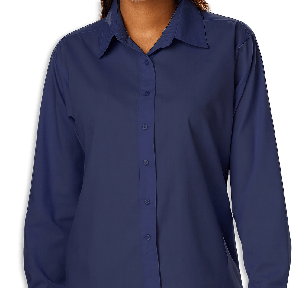 Blue Generation Women's Value Long Sleeve Poplin Dress Shirt - Printed-default