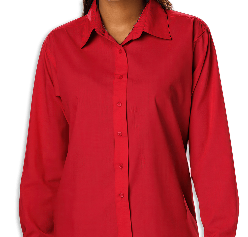Blue Generation Women's Value Long Sleeve Poplin Dress Shirt - Printed-default