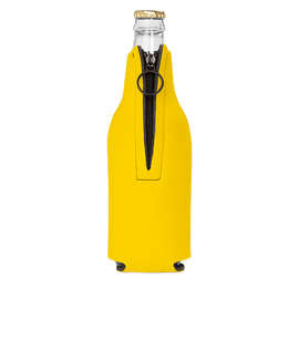 Foldable Foam Zipper Bottle Cooler - Color: Yellow
