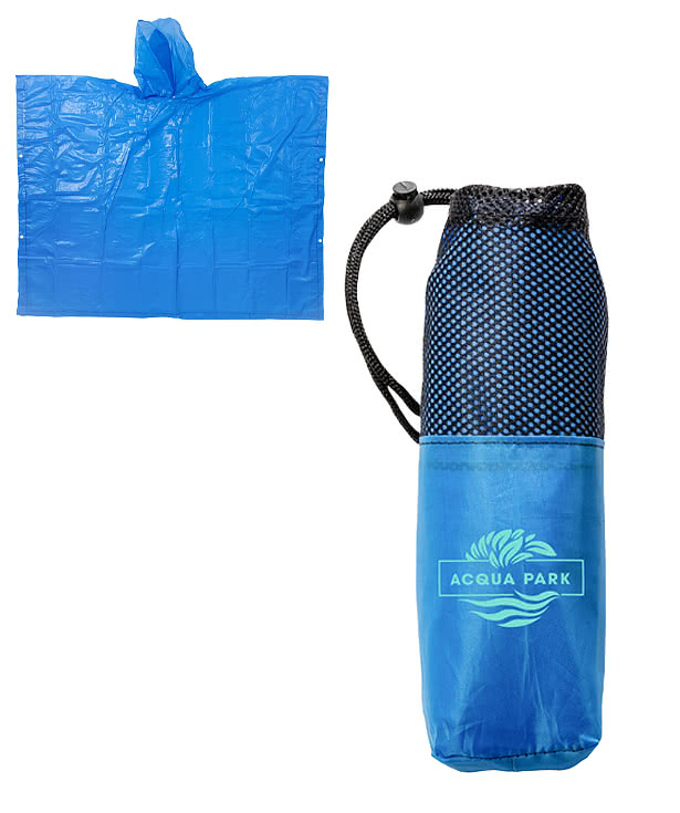 Full Color Rainshield Travel Poncho with Pouch
