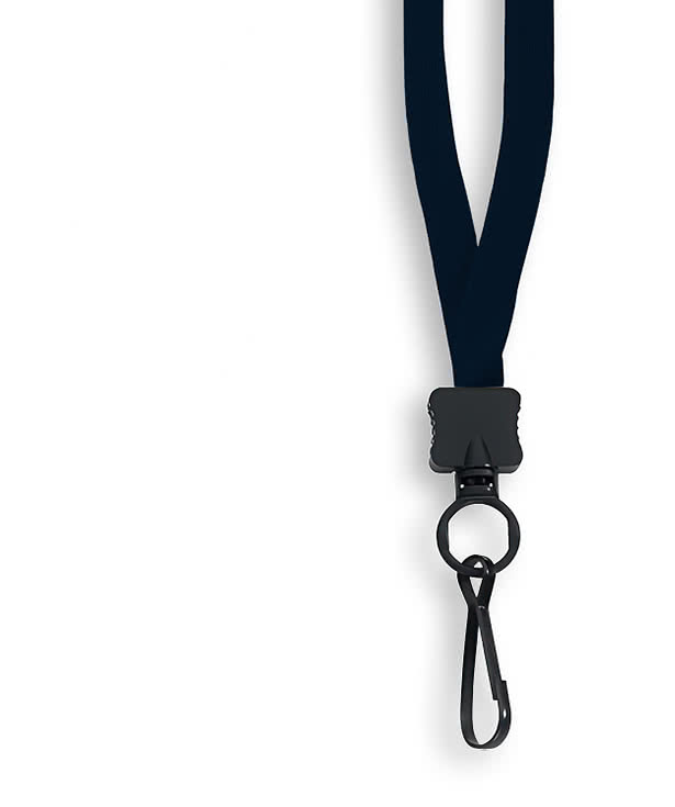 1/2" Cotton Lanyard with Plastic O-Ring and Large Metal J Hook