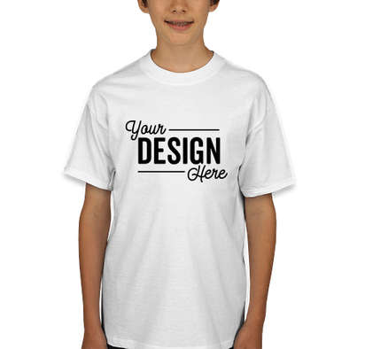 Hanes Youth Beefy-T Crewneck Short Sleeve T-shirt - White