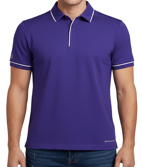 Holloway UPF 50+ Tipped Performance Polo in Purple / White