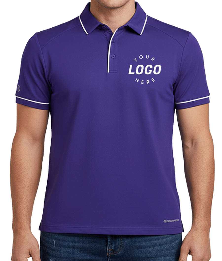 Holloway UPF 50+ Tipped Performance Polo in Purple / White