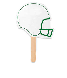 Full Color Helmet Shaped Hand Fan - Color: Kelly Green