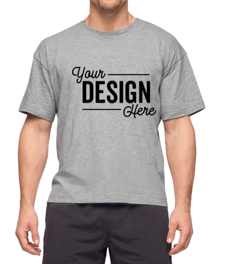 Live & Tell by LAT Boxy Fine Jersey Crewneck T-shirt in Heather