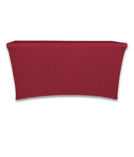 Full Color 6' Ultrafit Curve Open-Back Stretch Tablecloth - Color: Maroon
