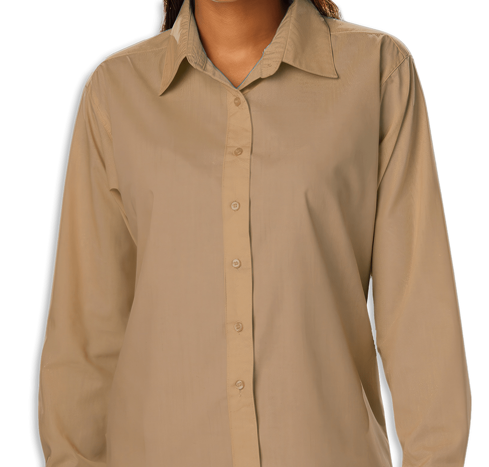 Blue Generation Women's Value Long Sleeve Poplin Dress Shirt - Embroidered-default