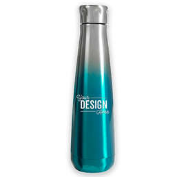 16 oz. Svelte Stainless Steel Ombre Insulated Water Bottle - Color: Ombre Teal