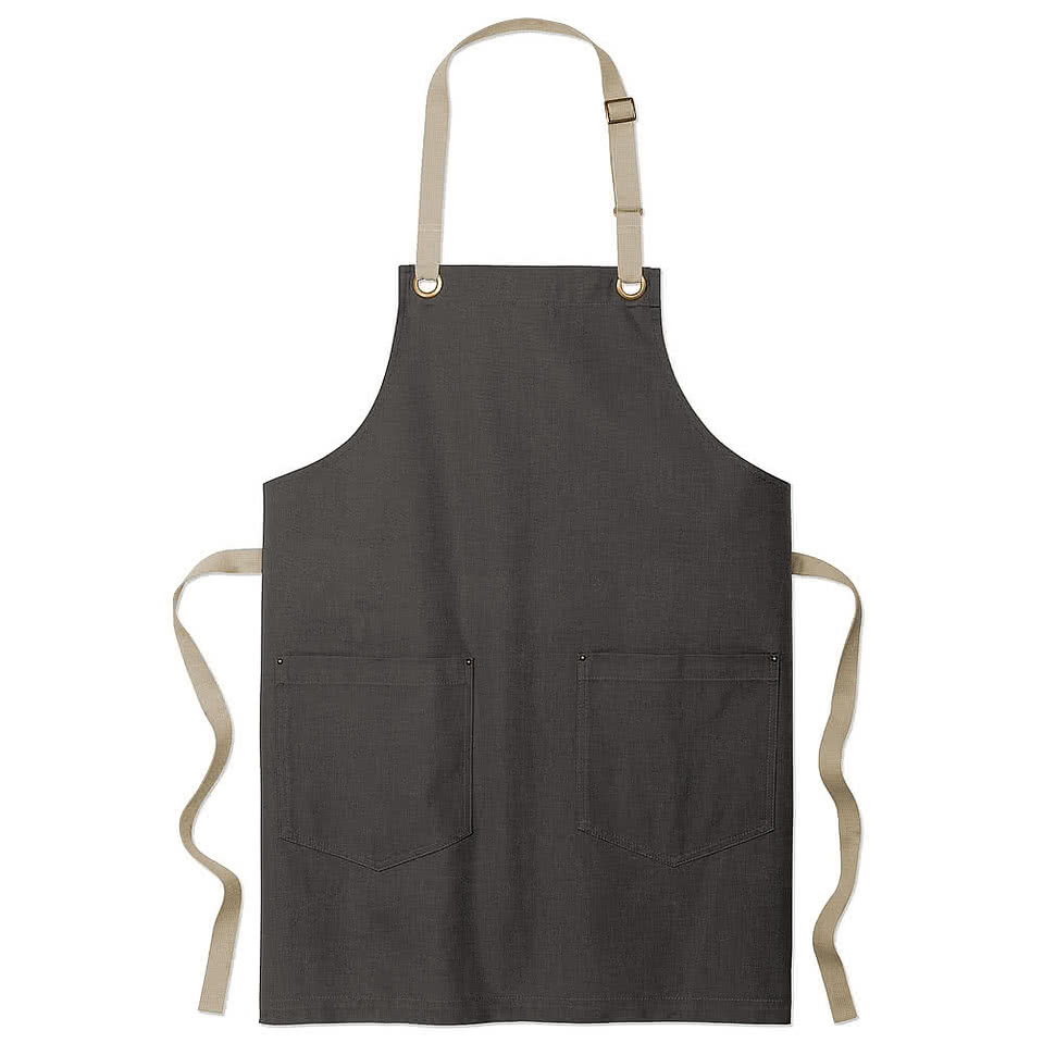 Port Authority Canvas Two-Pocket Full Length Apron  - Faux Leather Patch